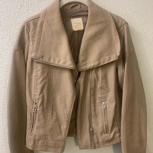 Tan Faux Leather Jacket